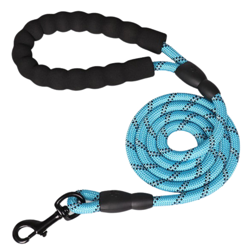 5FT Reflective Dog Lead 1.5M Rope Braided Pet Puppy Training Padded Leash Foam