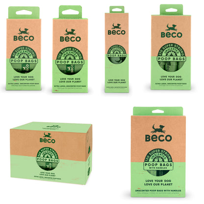Beco Unscented Dog Waste Bags - Durable, Leak-Proof, Large Capacity