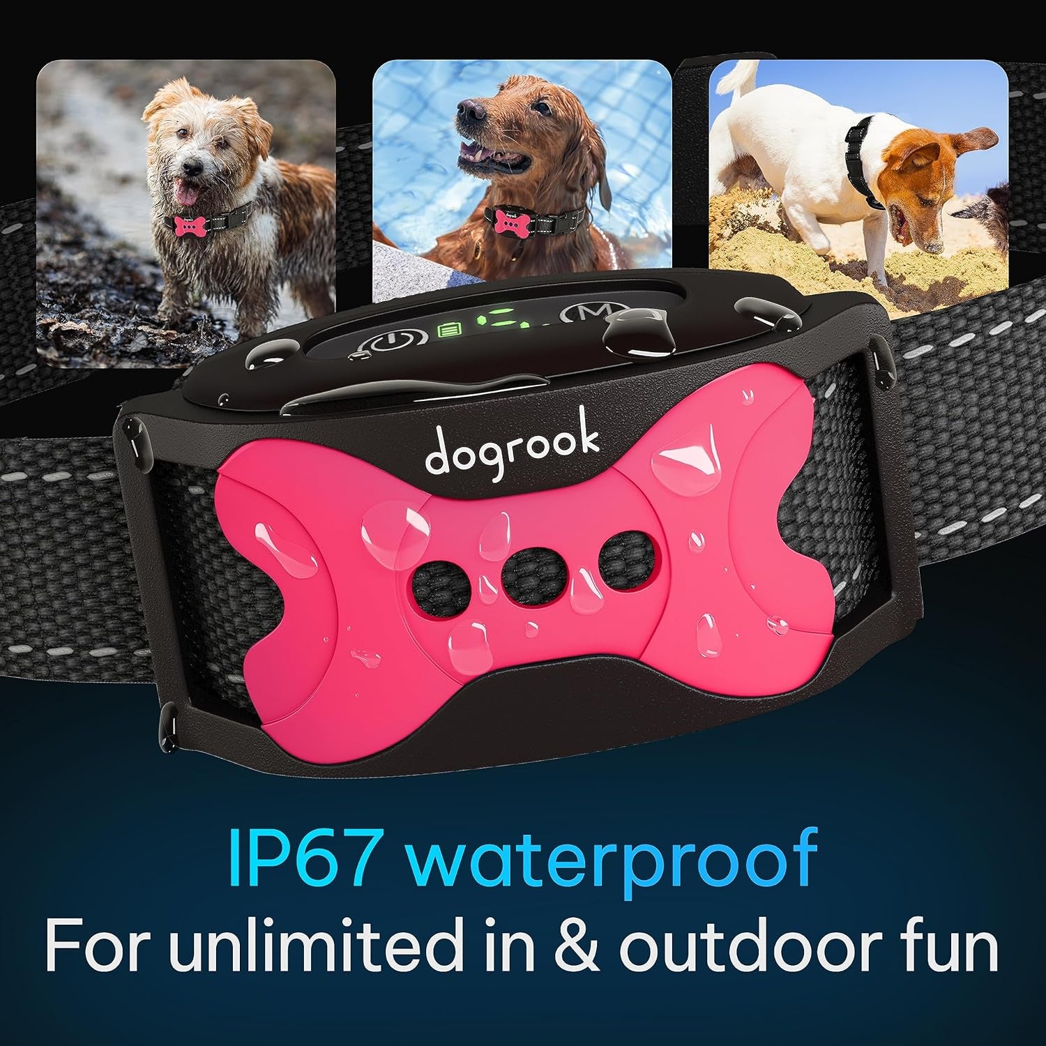 Rechargeable Waterproof Smart Anti-Bark Collar for Dogs - No Shock Design with 5 Sensitivity Levels for Small, Medium, and Large Breeds