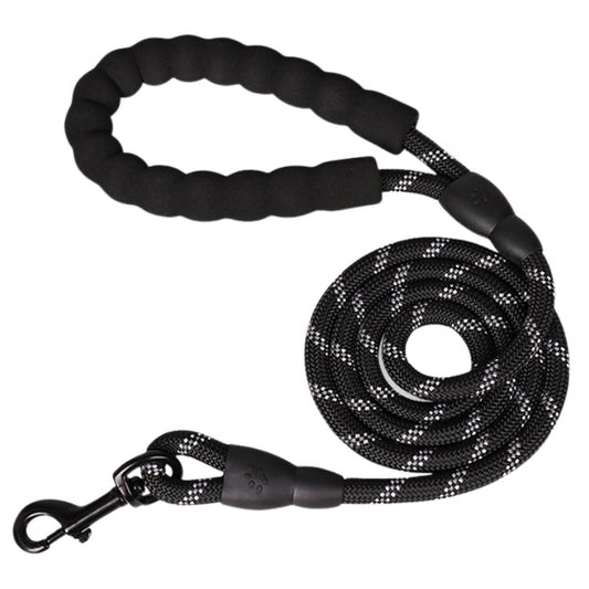 5FT Reflective Dog Lead 1.5M Rope Braided Pet Puppy Training Padded Leash Foam