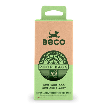 Beco Unscented Dog Waste Bags - Durable, Leak-Proof, Large Capacity