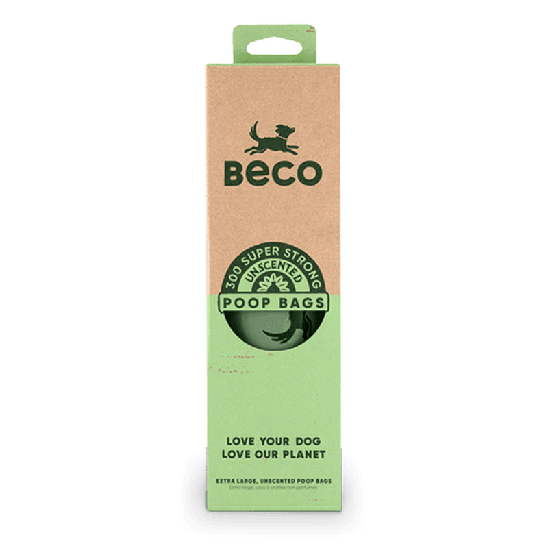 Beco Unscented Dog Waste Bags - Durable, Leak-Proof, Large Capacity
