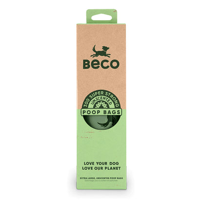 Beco Unscented Dog Waste Bags - Durable, Leak-Proof, Large Capacity