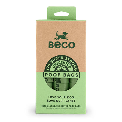 Beco Unscented Dog Waste Bags - Durable, Leak-Proof, Large Capacity