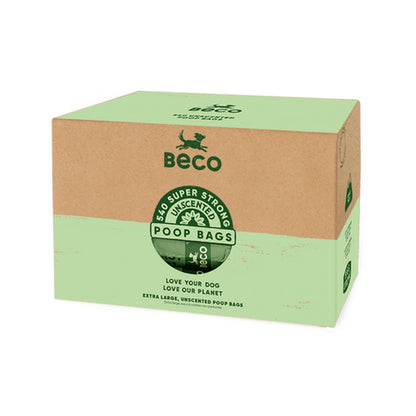 Beco Unscented Dog Waste Bags - Durable, Leak-Proof, Large Capacity