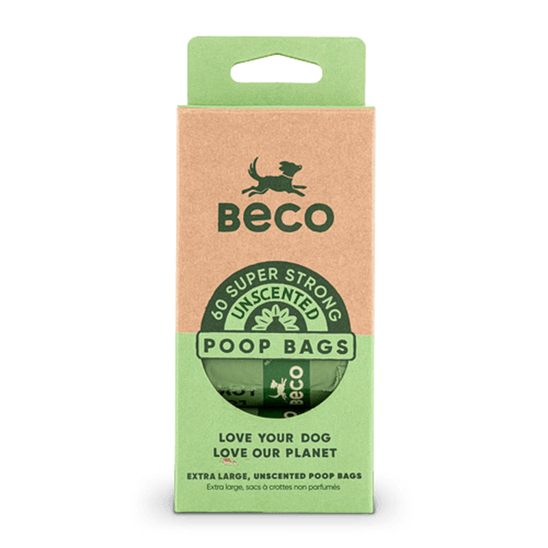 Beco Unscented Dog Waste Bags - Durable, Leak-Proof, Large Capacity