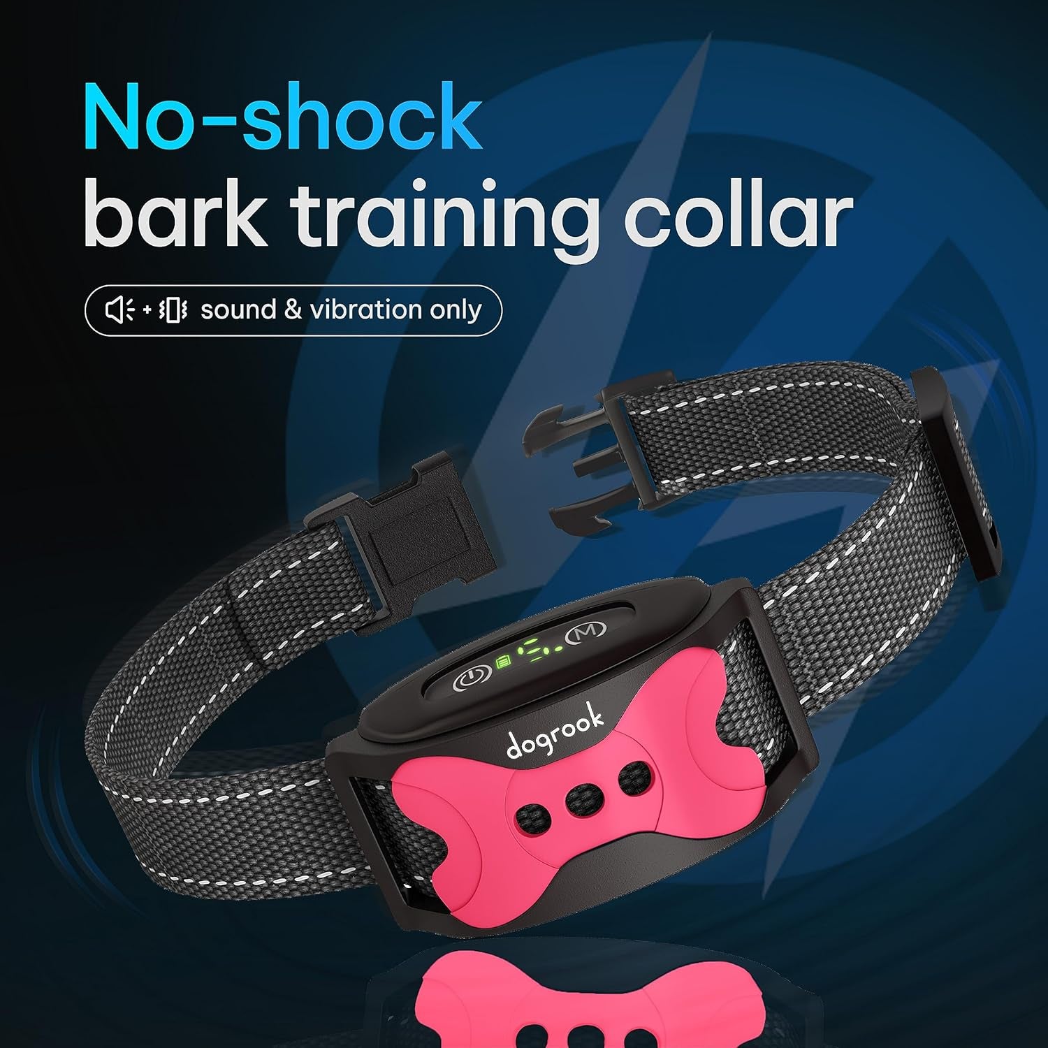 Rechargeable Waterproof Smart Anti-Bark Collar for Dogs - No Shock Design with 5 Sensitivity Levels for Small, Medium, and Large Breeds